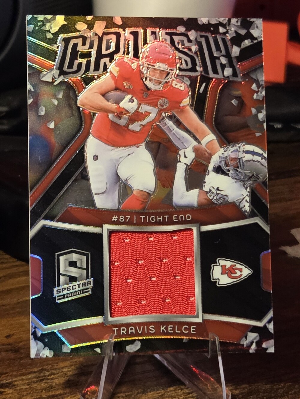 Panini Travis Kelce Patch Card - Red, White